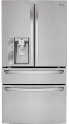 LG LMXC23746S 23 cu.ft. Large Capacity Counter Depth 4-Door French Door Refrigerator w/ CustomChill Drawer, Built-in Look, Most Shelf Space, Helps Keep Food Fresh, Refrigerator: 13.5 cu. ft, Freezer: 6.4 cu. ft, Total: 22.7 cu. ft, Ice & Water Dispenser, Dispenser Type: Integrated Tall Dispenser, Ice System: Slim SpacePlus, Daily Ice Production: 3.5 lbs / 3.8 (IcePlus), Ice Storage Capacity: 3.2 lbs, Water Filtration System: Compact Filter LT800P, UPC 048231786232 (LMXC23746S LMXC23746S)