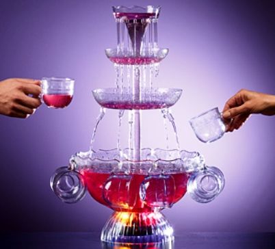 Nostalgia Electrics LPF210 Lighted Party Fountain with 8 Cups, Holds 144 ounces of liquid, is 12
