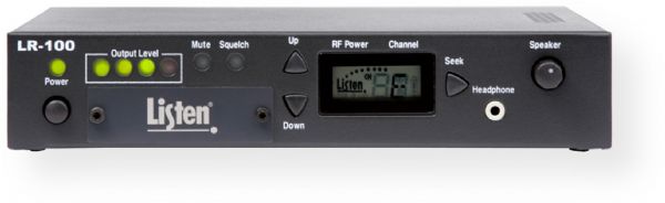 Listen Technologies LR-100-072 Stationary RF Receiver and Power Amplifier, 72 MHz; Used in conjunction with your Listen Technologies transmitter, the LR-100 RF Receiver and Power Amplifier delivers clear, high-quality audio performance ideal for multiple locations and applications; UPC LISTENTECHNLOGIESLR100072 (LR100072 LR-100072 LR1-00072 LR10007-2 L-R100072 LISTENTECH-LR100072)