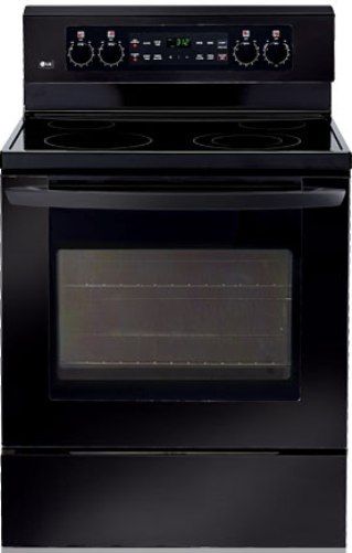 LG LRE3091SB Extra-large Capacity Freestanding Electric Range with PreciseTemp Baking System, Smooth Black, 5.6 cu.ft. Extra-Large Oven Capacity, 1.2 cu.ft. Storage Drawer Capacity, PreciseTemp Bake System, 4 Radiant Cooktop Elements, Matching Knobs, IntuiTouch Controls, WideView Window, UPC 048231316521 (LRE-3091SB LRE 3091SB LRE3091S LRE3091)