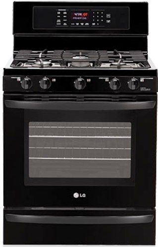 LG LRG3095SB Powerful Large Capacity Free Standing Gas Range, Smooth Black, 5.4 cu. ft., Large Oven Capacity, Flat Broil Heater, 1.0 cu. ft., Storage Drawer Capacity, Powerful EvenJet Convection System, 17000 BTU SuperBoil Burner, 5 Sealed Gas Cooktop Burners, Matching High End Knobs, WideView Window, Brilliant Blue Interior, UPC 048231316453 (LRG-3095SB LRG 3095SB LRG3095S LRG3095)
