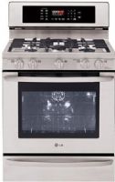 LG LRG3097ST Large Capacity Premium Free Standing Gas Range, UltraHeat 19000 BTU Burner, Convection Oven, Flat Broil Heater, Brilliant Blue Interior, 5 High Performance Sealed Burners, WideView Window, Warming Drawer, Electronic Clock & Timer, Control Lock Function, Audible Preheat Signal (LRG3097ST LRG-3097ST LRG3097-ST LRG-3097-ST LRG 3097ST LRG3097 ST) 