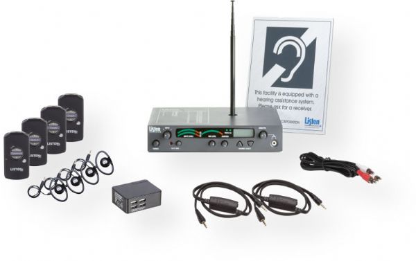 Listen Technologies LS-56-216 Listen iDSP Advanced Level I Stationary RF System, 216 MHz; Designed to make it faster and easier to offer multi-channel assistive listening to your visitors and clients, the LS-56 Advanced Level I Stationary RF System includes our LT-800-216 216 MHz transmitter, telescoping antenna, and four (4) LR-5200-216 Advanced iDSP receivers; UPC LISTENTECHNLOGIESLS56216 (LS56216 LS-56216 LS56-216 LS562-16 LISTENTECHLS56216 LISTENTECH-LS56216)