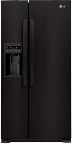 LG LSC23924SB Side-By-Side Refrigerator with Ice & Water Dispenser, Smooth Black, 23 cu.ft. Capacity, Accommodating 66 3/4