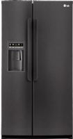 LG LSC27914SB Side-By-Side 26.5 cu.ft.Refrigerator with Ice and Water Dispenser, Smooth Black, 16.2 cu.ft. Refrigerator Capacity, 10.2 cu.ft. Freezer Capacity, Contoured Doors with Matching Handles, Hidden Hinges, 2 Slide-Out, 1 Fixed Spill Protector, Tempered Glass Shelves, 4 Door Baskets (3 Adjustable Gallon Size) and Dairy Corner, UPC 048231783378 (LSC-27914SB LSC 27914SB LSC27914S LSC27914) 