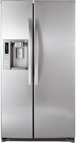 LG LSC27921ST Large Capacity Side-By-Side Refrigerator with Ice & Water Dispenser, Stainless Steel, 26.5 Cu.Ft. Capacity, Contoured Doors with Matching Commercial Handles, Hidden Hinges, 2 Slide-Out, 1 Fixed Spill Protector Tempered Glass Shelves, 4 Door Baskets (3 Gallon Size) and Dairy Corner, 2 Humidity Crispers, UPC 048231782869 (LSC-27921ST LSC 27921ST LSC27921S LSC27921)