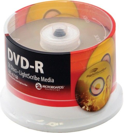 Microboards LS-DVD-R-50Y LightScribe DVD+R, DVD-R Format, 4.7GB Capacity, 120 minutes Recording Time, Up to 16x Speed, Single Layer, Single Sided, Printable, Gold surface Coating, 50 Pack Spindle, UPC 678621010656 (LS DVD R 50Y LSDVDR50Y LS DVD R 50Y) 