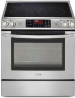 LG LSE3090ST Slide-In Electric Range with Large Capacity Oven and EvenJet Convection, Stainless Steel, 5.4 cu.ft. Capacity, EvenJet Fan Convection, Convection Bake, Convection Roast, 4 Cooktop Elements with Warming Zone, IntuiTouch Control System, IntuiScroll Scrolling Display, Self-Cleaning, 3 Full-Width Racks with 7 Rack Positions, UPC 048231319065 (LS-E3090ST LSE-3090ST LSE 3090ST LSE3090) 
