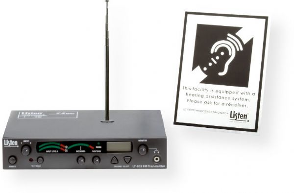 Listen Technologies LT-803-072-P1 Stationary 3-Channel RF Transmitter Package 1, 72 MHz; Consisting of our LT-803-072 Stationary RF Transmitter, LA-106 Telescoping Top-Mounted Antenna, and LA-304 Assistive Listening Notification Signage Kit, this complete package provides a simple and affordable option for getting a 72 MHz system installed and available to listeners right away; UPC LISTENTECHNLOGIESLT803072P1 (LT803072P1 LT-803072P1 LT803-072P1 LT803072-P1 LISTENTECHLT803072P1 LISTENTECH-LT80307