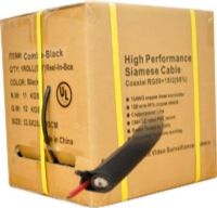 LTS LTAC2035-CB High Performance Siamese Cable, Black, 500 FT Length, RG59 Coaxial 95% Braided + 18/2, 18 AWG Copper Shield (All Copper), CM/CL2 Rated PVC Jacket, Sequential Foot/ Zone Marking, UL Listed, FT-4 (LTAC2035CB LTAC2035 CB LTA-C2035 LTAC-2035 LT-AC2035) 