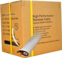 LTS LTAC2035-CW High Performance Siamese Cable, White, 500 FT Length, RG59 Coaxial 95% Braided + 18/2, 18 AWG Copper Shield (All Copper), CM/CL2 Rated PVC Jacket, Sequential Foot/ Zone Marking, UL Listed, FT-4 (LTAC2035CW LTAC2035 CW LTA-C2035 LTAC-2035 LT-AC2035) 