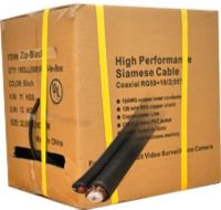 LTS LTAC2035-ZB High Performance Siamese Cable, Black, 500 FT Length, RG59 Coaxial 95% Braided + 18/2 (Jacket Wrapped), 18 AWG Copper Shield (All Copper), CM/CL2 Rated PVC Jacket, Sequential Foot/ Zone Marking, UL Listed, FT-4 (LTAC2035ZB LTAC2035 ZB LTA-C2035 LTAC-2035 LT-AC2035) 
