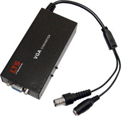 LTS LTAVB0VA6 BNC to VGA Converter with Power Adaptor, Convert BNC Video Output to VGA Display Monitor, Three resolution selections: 1280x1024 (SXGA), 1024X768 (XGA) & 800x600 (SVGA), NTSC/PAL Selections, DC 5V, 800mA Power Supply (LTA-VB0VA6 LTA VB0VA6 LTAV-B0VA6 LT-AVB0VA6)