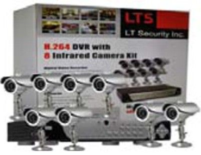LTS LTD808BDK DIY Surveillance Kit, 8 Channel H.264 Hexaplex DVR, 240 FPS Display & Record, Motion/Sensor Detection, Network, 2x BNC-Video Output, VGA Output, Audio I/O, LAN (RJ45), RS485 (PTZ), 720 x 480 High Resolution/ Real Time Display, Mouse, UPnP Supported, Pre-Installed 500GB SATA Hard Drive (Support up to 1TB), 420TVL 3.6mm Fixed Lens 12 IR (LTD-808BDK LTD 808BDK LTD808BD LTD808B)