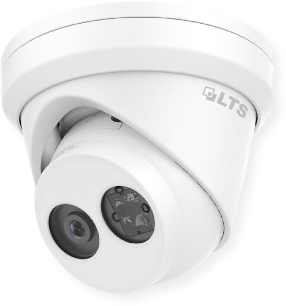 LTS CMIP3342W-28M Platinum Series Turret Network IP Camera, 4 MP, 2688x1520 at 30fps, 2.8mm, White Color; 4MP High Definition; Up to 2688x1520@30fps; 2.8mm Fixed Lens; 0.018 Lux @ F1.6; Matrix IR 2.0, IR Range up to 100 feet; H.265, H.265+, H.264, H.264+ Ready; True WDR 120dB; IP67; MicroSD Slot up to 128GB; DC 12V, PoE; Dimensions 5.01