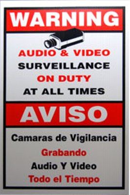 LTS LTSIGNA Plastic CCTV Security Warning Sign 18 X 12 Inches, Environmentally Safe Product and Weather Resistance, Text: Audio & Video Surveillance on Duty at All Times (LT-SIGNA LT SIGNA LTS-IGNA)