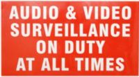 LTS LTSTICKER Plastic CCTV Security Warning Sticker 11 X 6 Inches, Environmentally Safe Product and Weather Resistance, Text: Audio & Video Surveillance on Duty at All Times (LT-STICKER LT STICKER LTS-TICKER LTS TICKER) 