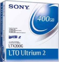 Sony LTX200G LTO Ultrium 2 Tape Cartridge, Native Capacity 200 GB, Compressed Capacity 400 GB, Tape Length: 1998.03 ft (608.99 meters), Tape Width: 0.5", Media Coating Metal Particle (MP), Formats Support LTO-2, Recording Method Serpentine Linear, Durability 1000000 Head Passes, Weight 9.7 oz - With Case, UPC 027242634466 (LTX-200G LTX 200G LTX200) 