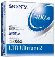 Sony LTX200GWW LTO Ultrium 2 200GB Native/400GB Compressed Data Cartridge, Transfer Rate 80 MB/s, SFF 1/2-Inch Configuration, Metal Particle Media Technology, Dimensions 102.0 x 105.4 x 25.4mm (LTX-200GWW LTX 200GWW LTX200GW LTX200G LTX200 LTX800 LTO-2 LTO2) 