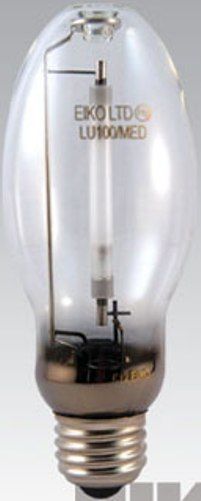 Eiko LU150/55/MED model 15314 High Pressure Sodium Light Bulb, 55 Volts, 150 Watts, Diffused Coating, 5.44/138.0 MOL in/mm, 2.17/55.0 MOD in/mm, 24000 Average Life, ED-17 Bulb, E26 Medium Screw Base, 3.50/88.9 LCL in/mm, 2100 Color Temperature Degrees of Kelvin, S55 ANSI Ballast, 21 CRI, Universal Burning Position, 15000 Approx Initial Lumens, 13500 Approx Mean Lumens, UPC 031293153142 (15314 LU15055MED LU150-55-MED LU150 55 MED EIKO15314 EIKO-15314 EIKO 15314)