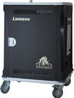 Lumens 9400083-50 Model CT-S30 Rhino Sync and Charging Cart; Securely stores, charges, and syncs up to 32 tablets via USB; Energy-efficient, smart charging system; Two conveniently located external USB outlets for charging instructor’s tablet and handheld device; Three external power outlets; Smooth working surface; EAN 0842183001746 (LUMENSCTS30 940008350 9400083 50 CTS30 CT S30 CTS-30) 
