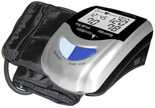 Lumiscope 1133 Fully Automatic Blood Pressure Monitor, Large LCD display, Touch pad control, memory recall, and auto-off after 2.5 minutes, 85 Memory Sets, Cuff (Included) fits arms 8.5