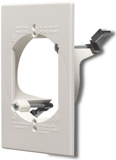 Arlington LV1RP Low Voltage Mounting Bracket; Easiest and fastest installation of class 2 low voltage wiring devices; Single-gang LV1RP installs with a 3.5