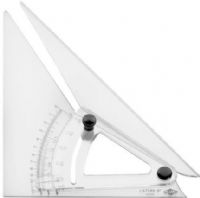 Alvin LX710K Computing Trig-Scale Adjustable Triangle with Inking Edge 10, Rise and slope hot-stamped graduations, Inking edges on all three sidesm, Thumbscrew locks triangle securely at desired angle, 0.12 in thick light blue optically clear acrylic, Detailed instructions included, Ship Weight 0.44 lbs, UPC 088354102106, Harmonized Code 0009017208080 (LX-710K LX 710K) 