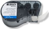 Brady M-90-427 BMP51/BMP53/BMP41 Label Maker Cartridge, Black on White/Clear Color; Contains 180 labels; 0.75" x 0.25" Printable Area; For the BMP51, BMP53 and BMP41 Printers; Vinyl Material; Dimensions 1.50" H x 0.75" W; Weight 0.4 lbs; UPC 662820980131 (BRADY-M-90-427 BRADY-M90427 M90427 M 90 427) 