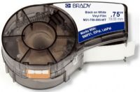 Brady M21-750-595-WT Label Cartridge for BMP21 Series, ID PAL, LabPal Printers, White Color; Indoor/Outdoor vinyl labels for the Label Cartridge for BMP21 Series, ID PAL, LabPal Printers; Black ribbon on white tape; 0.750" W x 21' H Printable Area; Smooth, Textured/Rough; Weight 0.4 lbs; UPC 662820966517 (BRADY-M21-750-595-WT BRADY-M21750595WT M21750595WT M21 750 595 WT) 