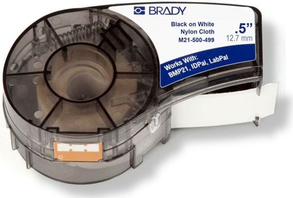 Brady M21-500-499 Label Cartridge for BMP21 Series, ID PAL, LabPal Printers, White Color; 0.500