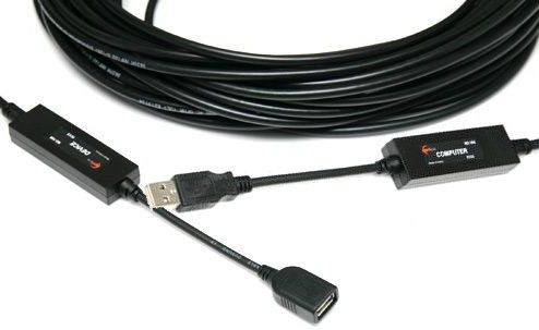 Opticis M2-100-40 Point-to-Point USB Optical Cable; Complies with USB1.1 High-speed standard; Type A Receptacle; Extends USB signal up to 130feet over four multi-mode fibers; Support wide range of OS: Windows98, XP, 2000, and Mac; Uses USB controller power for the uplink and +5V power adapter for downlink (M2100-40 M2-10040 M210040 M2 10040 M2100 40 M2 100 40)