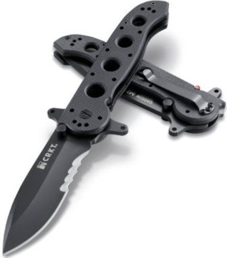 CRKT M21-14SFG Carson G10 Handle Veff Serrations Folding Tactical Knife, 3.99