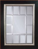 Bassett Mirror M2241BEC Fiona Wall Mirror, High-quality wood construction, Stylish black and silver-leaf frame, Wood Material, Transitional Style, 42" W x 54" H, Beveled, rectangular mirror with decorative surface, UPC 036155291734 (M2241BEC M-2241-BEC M 2241 BEC M2241B M-2241-B M 2241 B) 