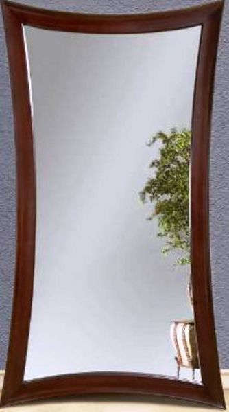Bassett Mirror M2464EC Hour Glass Leaner Mirror, Wood frame, Beveled glass, Merlot Finish, Transitional Style, 45