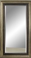 Bassett Mirror M2633BEC Transitions Galindo Leaner Mirror in Antique Silver, All wood Frame Construction, Premium Antique Silver and Bronze Finish, Decorative Braided Carving Detail, Wood; Glass Material, 83" H x45" W (M2633BEC M-2633-BEC M 2633 BEC) 