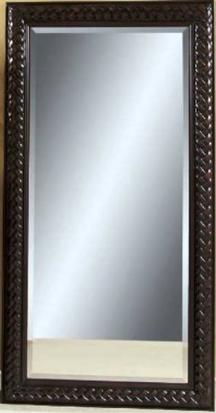 Bassett Mirror M2923BEC Transitions Hollister Leaner Mirror, High-quality wood construction, Espresso with brown-rub finish frame, Beveled, rectangular leaning floor mirror, 42