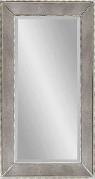 Bassett Mirror M3340BEC Murano Beaded Antique Wall Mirror, Antique Mirror Finish, Rectangular Frame Shape, Contemporary Style, 26
