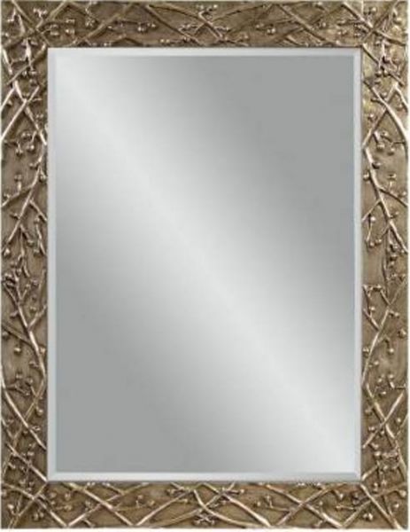 Bassett Mirror M3403BEC Transitions Panache Wall Mirror, Antique Pewter Finish, Rectangular Frame Shape, Framed, Mirror Material, Decor Room, Traditional Style, 45