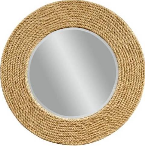Bassett Mirror M3425BEC Pan Pacific Palimar Wall Mirror, Sisal Rope Finish, Rectangular Frame Shape, Framed, Mirror Material, Decor Room, Traditional Style, Wall Mirrors Type, 36