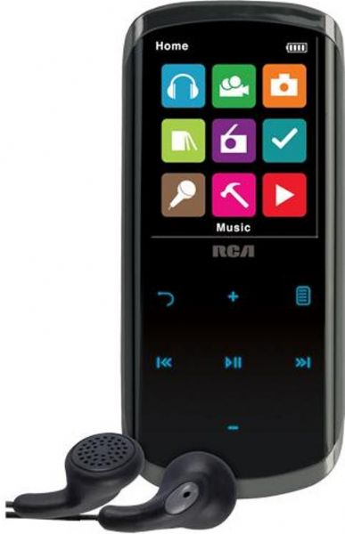 RCA M4608 Digital player / radio, 8 GB Capacity, Flash memory - integrated Digital Storage Media, Stereo Sound Output Mode, Upgradeable firmware, FM radio recording capability, JPEG photo playback Additional Features, LCD Built-in Display, 1.8