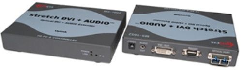 Opticis M5-1002 Optical DVI, Audio Extension module, Extends DVI, Audio and control data up to 10Km if using virtual DDC as an option, Audio interface 3.5mm diameter Stereo Jack, Serial control data RS232 with 9 pin D-sub female connector in the Tx and Rx (M51002 M5 1002)