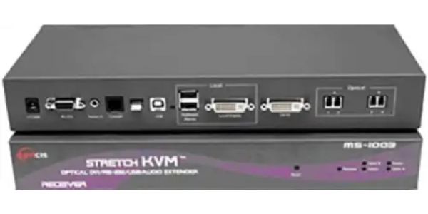 Opticis M5-1003 DVI/USB/Audio/RS232 Optical KVM Extension Module, Extends DVI, Audio and RS232 up to 1.5 km (optionally 2 km) using self DDC ready button on front panel, Video data WUXGA (1920X1200), 24bit color and 60Hz refresh rate for DVI, Audio interface 3.5mm diameter stereo jack (M51003 M5 1003)