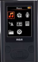 RCA M5504 Black Flash Portable Media Player, MP3 tunes Music Service Compatibility, 1.8" Screen Size, Color LCD Display Screen Type, Color Supported, 4 GB Flash Memory Capacity, AMV Video Formats, WMA Audio Formats, MP3 Audio Formats, 1200 Maximum Number of Songs, JPEG Image Formats, UPC 044476084843 (M5504 M-5504 M 5504) 