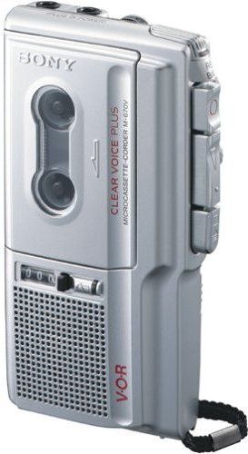 Sony M-675V Microcassette Voice Recorder, Automatic Shut-Off at End of Tape, New Slim High Tech Design is small enough to fit in a shirt pocket, Controls are all in-line for easy use, Battery Alert LED provides visible indication of low battery power  (M675V   M675-V    M-675-V   SONM675V)