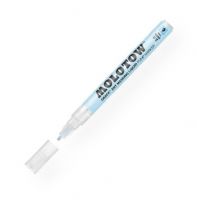 MOLOTOW M728001 Art Masking Liquid 2mm Fine Tip Pump Marker; Light blue colored masking liquid for precise, clean application on multiple surfaces; Ready-to-use water-base fluid for use with acrylic, water-based ink, and alcohol-based ink; Easy to peel off within 48 hours of application; 2mm fine tip; Shipping Weight 0.03 lb; Shipping Dimensions 5.25 x 0.5 x 0.5 in; EAN 4250397613833 (MOLOTOWM728001 MOLOTOW-M728001 MOLOTOW/M728001 ARTWORK MARKER) 