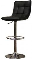 Wholesale Interiors M-90057-BLACK Aleena Black Faux Leather Modern Bar Stool, 24"-33" Seat Height, Modern bar stool, Black faux leather, Steel with chrome finish, Comfortable curved foam seat and backrest, 360 degree swivel, Gas lift piston for height adjustment, Circular footrest, Black plastic ring on base for floor protection, UPC 847321000117 (M90057BLACK M-90057-BLACK M 90057 BLACK M90057 M-90057 M 90057) 
