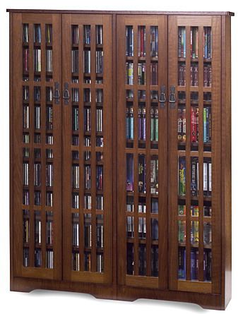 DVD Storage Cabinets with Glass Doors