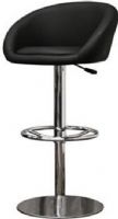 Wholesale Interiors M-97080-BLACK Wynn Black Faux Leather Modern Bar Stool, Black faux leather, Steel with chrome finish, Comfortable foam seat, 360 degree swivel, Gas lift piston for height adjustment, Circular footrest, Black foam pads on base for floor protection, UPC 847321000087 (M97080BLACK M-97080-BLACK M 97080 BLACK M97080 M 97080 M-97080) 