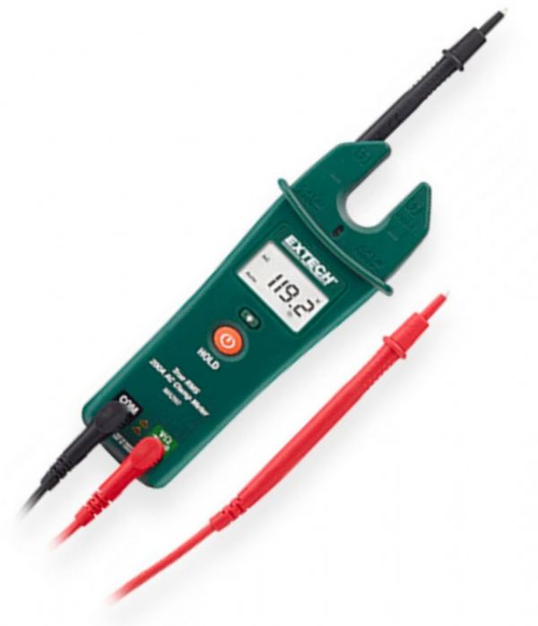 Extech MA260 True RMS 200A AC Open Jaw Clamp Meter; Smart Auto Sensing technology enables the meter to recognize the input and automatically switch to the correct mode of operation; For AC Voltage, Auto Sense feature evaluates input signal and adjusts Input Impedance to eliminate effects of ghost voltages; 0.6